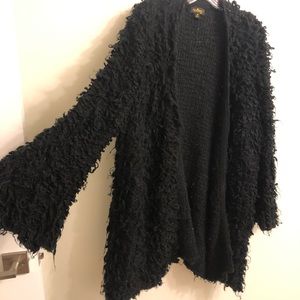 Shaggy Open Front Cardigan